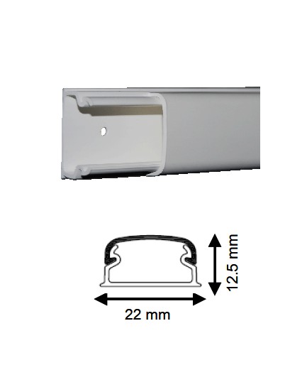 Moulure 12.5X22mm 1 compartiment Long 2m Iboco