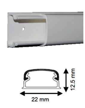 Moulure 12.5X22mm 1 compartiment Long 2m Iboco