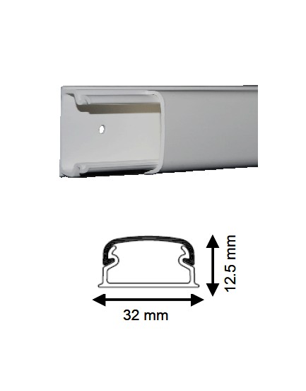 Moulure 12.5X32mm 1 compartiment Long 2m Iboco