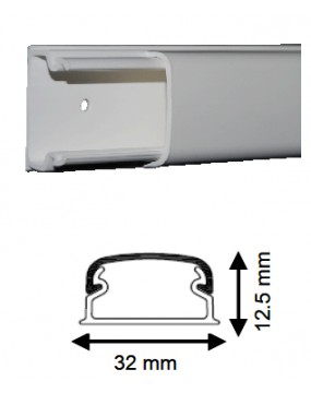 Moulure 12.5X32mm 1 compartiment Long 2m Iboco