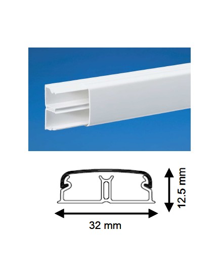 Moulure 12.5X32mm 1 compartiment Long 2m Iboco