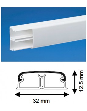 Moulure 12.5X32mm 2 compartiments Long 2m Iboco