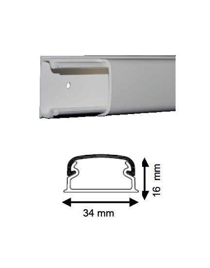 Moulure 16X34mm 1 compartiment Long 2m Iboco