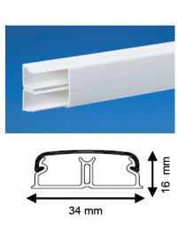 Moulure 16X34mm 2 compartiments Long 2m Iboco