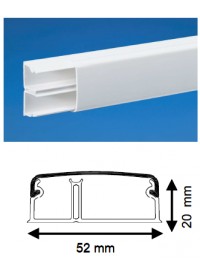 Moulure 20X52mm 2 compartimentS Long 2m Iboco