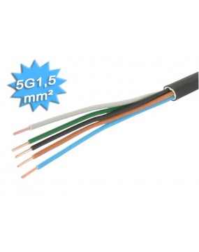 Cable Electrique R02V Rigide 5G1.5 Au mètre