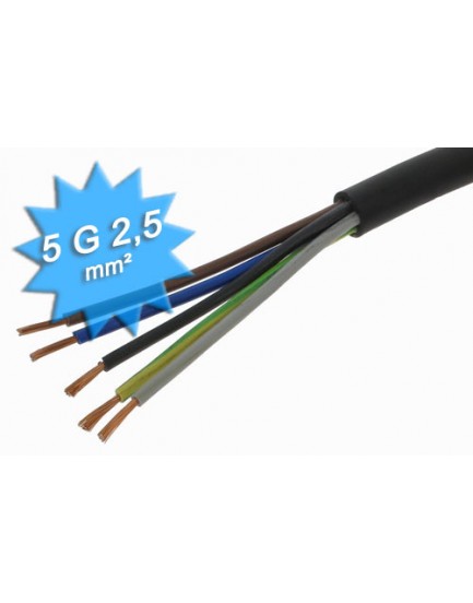 Cable Electrique R02V Rigide 5G2.5 100 Mètres