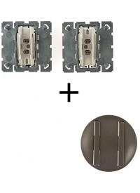 Mécanisme + Enjoliveur Interrupteur Double Poussoir Doigt Slim Céliane Legrand