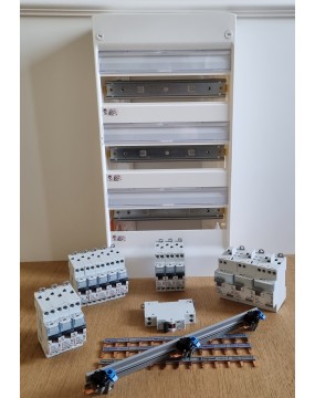 Tableau électrique 3 rangées 13 modules 3 ID 40A + 12 disjoncteurs Composants Legrand à équiper