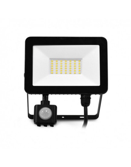 Projecteur LED 30W 4000K Noir Avec détecteur MIIDEX LIGHTING