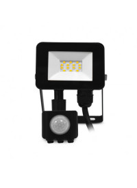 Projecteur LED 10W 3000K Noir Avec détecteur MIIDEX LIGHTING