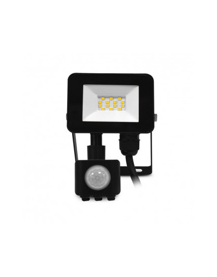 Projecteur LED 10W 4000K Noir Avec détecteur MIIDEX LIGHTING