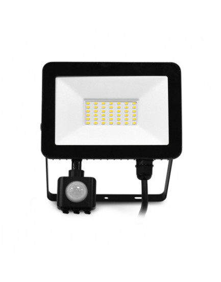 Projecteur LED 30W 3000K Noir Avec détecteur MIIDEX LIGHTING