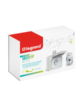 Kit Prise Green UP + patère + disjoncteur différentiel 20 A Legrand  Legrand