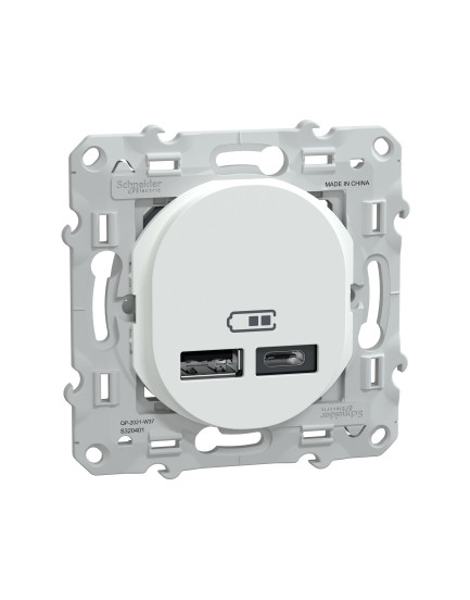 Double Chargeur USB A + C Ovalis Schneider