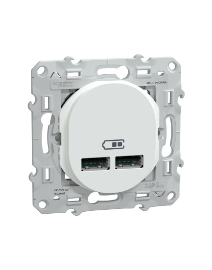 Double Chargeur USB A + A Ovalis Schneider