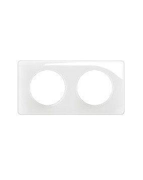 Plaque céliane  - Emaillé Blanc - 2 postes Legrand