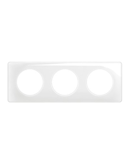 Plaque céliane  - Emaillé Blanc - 3 postes Legrand