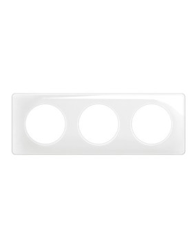 Plaque céliane  - Emaillé Blanc - 3 postes Legrand