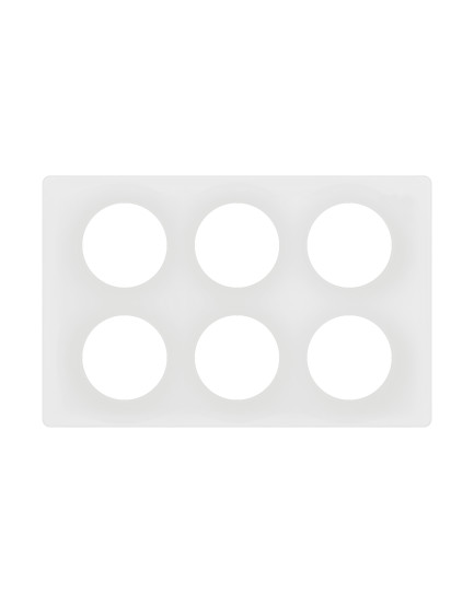 Plaque céliane  - Emaillé Blanc - 2x3 postes Legrand