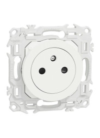 Mécanisme Prise 2P+T affleurante  Bornes automatiques Blanc craie Odace Schneider