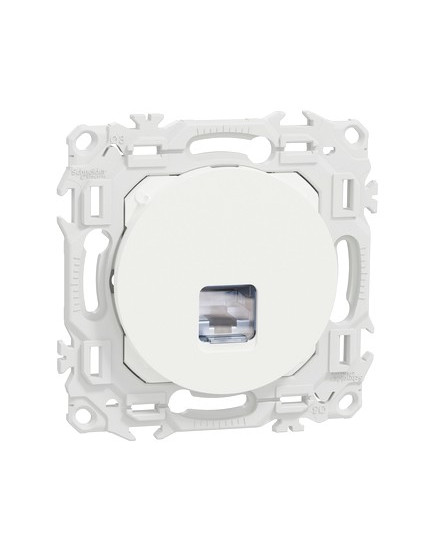 Mécanisme Prise RJ 45 Catégorie 6 STP Blanc craie Odace Schneider