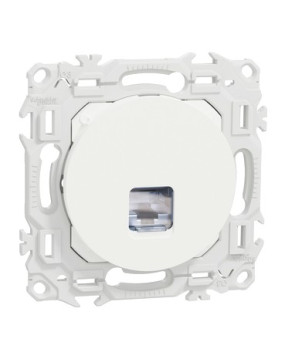 Mécanisme Prise RJ 45 Catégorie 6 STP Blanc craie Odace Schneider