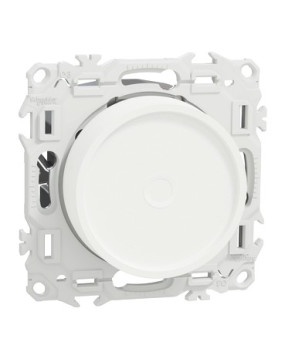 Mécanisme Variateur de lumière universel 2 ou 3 fils Rotatif  Blanc Craie Odace Schneider