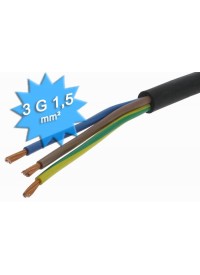 Cable Electrique R02V Rigide 3G1.5 Au Mètre